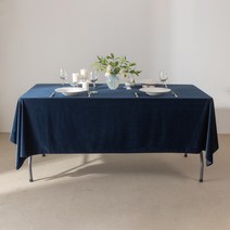 대성섬유 벨벳 루핑 테이블보, 네이비, 대(270 x 150 cm)