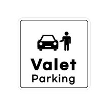 피노마켓 아크릴 안내 표지판 정사각형 백색, 019 Valet Parking, 1개