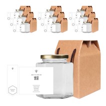 육각 꿀병 730g + 골드캡 랜덤발송 + 심플 벌꿀 L 스티커 + 봉인 + 박스 세트, 10세트