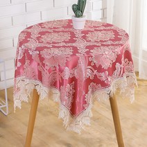 알럽홈 홈데코 레이스 협탁덮개 식탁보, 레드로얄, 80 x 80 cm