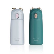 푸코 베티 미니 원터치 보온병 2p + 세척솔 세트, Light Blue, Forest Green, 270ml