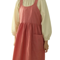 뒷모습이 예쁜 핸드메이드 원피스 앞치마, 체크빨강, 1개