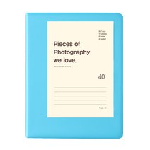 문구백서 비비드 5x7 포켓식 포토앨범, 블루(백색내지), 40매
