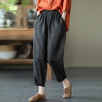 레몬소울 여성용 키와 밴딩 포켓 배기팬츠