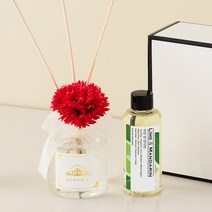 뒤나미스 카네이션 디퓨저 하얀색 용기 선물 세트, 2 라임바질 앤 만다린