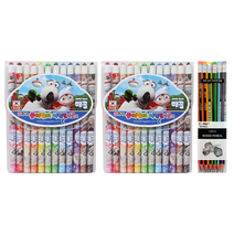 동아 빼꼼 종이말이 색연필 12색 2p + 투코비 삼각 지우개 연필 SG-208 6종 x 2p, 혼합색상, 1세트