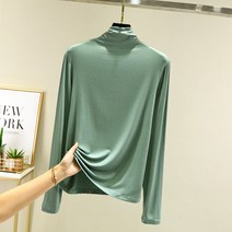 에이홉 여성용 모달 터틀넥 긴팔 티셔츠