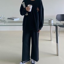 클릭앤미 여성용 리본 곰선생 트레이닝 상하 세트