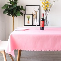 알럽홈 맞춤형 스퀘어 레이스 포인트 레스토랑 식탁보, 핑크, 140 x 140 cm