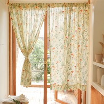 바자르 로즐리 광목 가리개 긴창형 커튼 2p