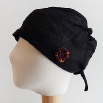 바비수 솔미 린넨 끈 중년 두건