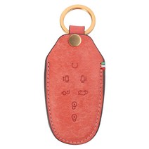 모런 아이오닉5 현대047E 가죽 스마트 키케이스 7버튼 전기차, 로즈핑크, 금색(고리)
