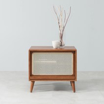 루시드퍼니처 벨라 라탄 슬라이딩 협탁 방문설치, 월넛