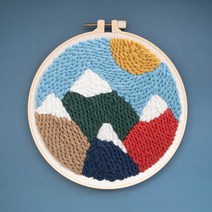 펀치니들 자수 패키지 세트, 1세트, 비비드마운틴