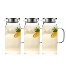 카페로메오 스텐캡 내열유리 냉장고 물병 워터저그 3p, 3개세트, 1.5L