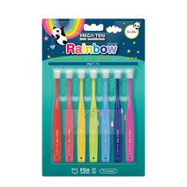 메가텐 360 프리미엄 6단 유아 칫솔 7종 세트 1단계, 혼합색상, 1세트