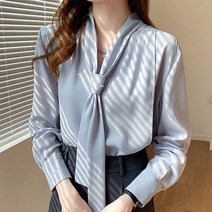 안다로미 실키볼드리본 블라우스