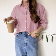 여성용 헤릴밍 언발 스트라이프 긴팔 셔츠 NB2098K26