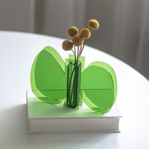 플라워 아크릴 꽃병 YT_RC068, 녹색가지