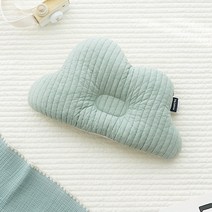 마롤로뜨 돗투돗 유아용 누빔 자수 구름베개, 애플그린