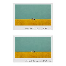 추상화 드로잉 아트 테이블 매트 2p, B, 30 x 45 cm