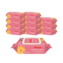 하기스 수딩케어 쁘띠 유아 물티슈 캡형, 20매, 12팩