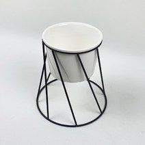 데코코마니 유럽풍 철제 화분 옵션2 원형, 화이트