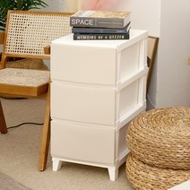 보노하우스 심플리 베이직 3단 서랍장, 크림, 1개