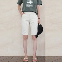 빼빼 여성용 히든밴딩 옆트임 쿨코튼 스판 5부 면반바지