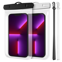 하나디자인 터치 스마트폰 방수팩 2p + 넥스트랩 2p, 블랙, 핑크, 1세트
