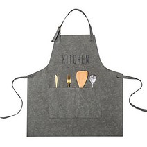 가죽 방수 방유 앞치마, 키친 다크그레이, 1개