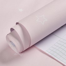 리치오션 인테리어 띠벽지 별마크 포인트 시트지, 연핑크