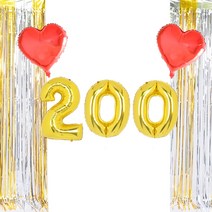 파티쇼 기념일 축하 골드 200일 2색믹스커튼 세트, 혼합색상, 1세트
