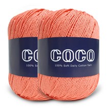 니뜨 코코 뜨개실 60g x 2p + 무료도안 세트, 107 코랄