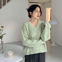 엔비룩 여성용 모찌 브이 니트