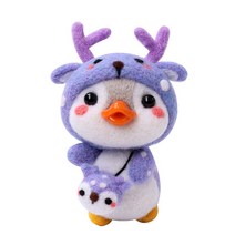 펫돌 양양이 니들펠트 인형 DIY 세트, 사슴 펭귄, 1세트