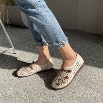 벨레페 여성용 폴릿 데일리 펀칭 플랫슈즈 단화