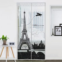 다샵 현관형 방문형 EVA 방풍 바람막이 커튼 에펠탑 투명 100 x 210 cm + 찍찍이테이프 6p + 오픈고정자석 랜덤발송 4p, 1세트