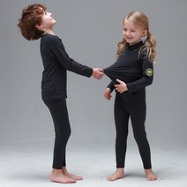 미니케이 아동용 에어로웜 보온기모 내의 상하세트 라운드