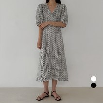 바블링브룩 여성용 플라워 브이넥 슬릿 롱 원피스
