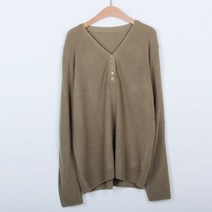 빼빼 여성용 여리핏 브이넥 잔골지 니트 티셔츠