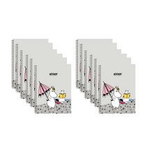 무민 스프링 노트 세트, 그레이, 12개
