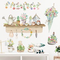 스위트 스페이스 데코 벽면스티커 리폼시트지 플랜테리어 + 지관통, 70(스티커), 랜덤발송(지관통)