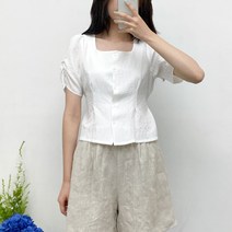 밀앤아이 나비밴드 스퀘어넥 블라우스 MG5BLB189