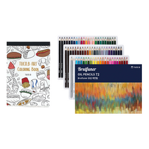 투코비 아트 컬러링북 디저트 엽서패드 랜덤발송 + Brutfuner 유성색연필 72색 세트, 동아피엠에스, 동아피엠에스