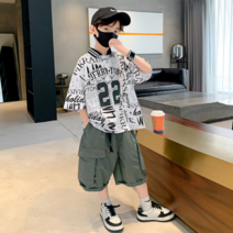 오렌지다몸 남아용 레터링 22셔츠 카고팬츠 세트