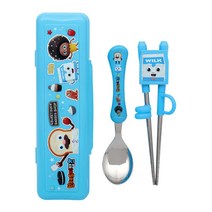 브레드이발소 교정용 수저 + 케이스 세트 윌크 PN298, 혼합색상, 숟가락+젓가락+케이스