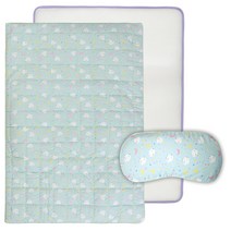 화모 부드러운 모달 유아매쉬매트 커버분리형 L + 매쉬베개, 달빛병아리