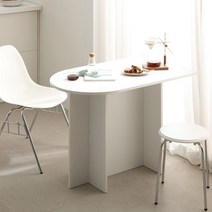 라자가구 디어 반타원 입식 테이블 800, 화이트