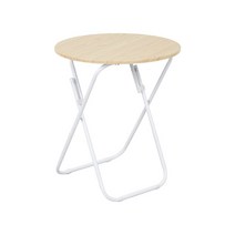 마켓플랜 접이식 심플 라운드 테이블, 우드